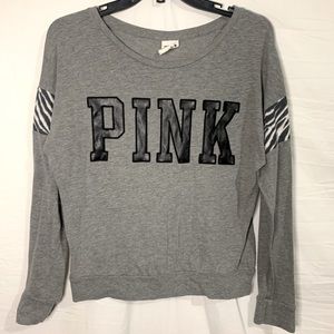 PINK long sleeve Zebra print XS